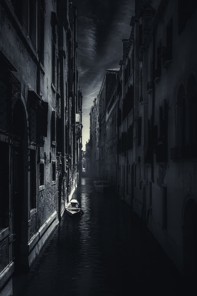 Dark Venice Canal by Andrea Fraccaroli — canvas wall art