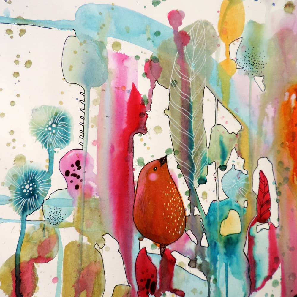Whimsical Garden Bird by Sylvie Demers — canvas wall art
