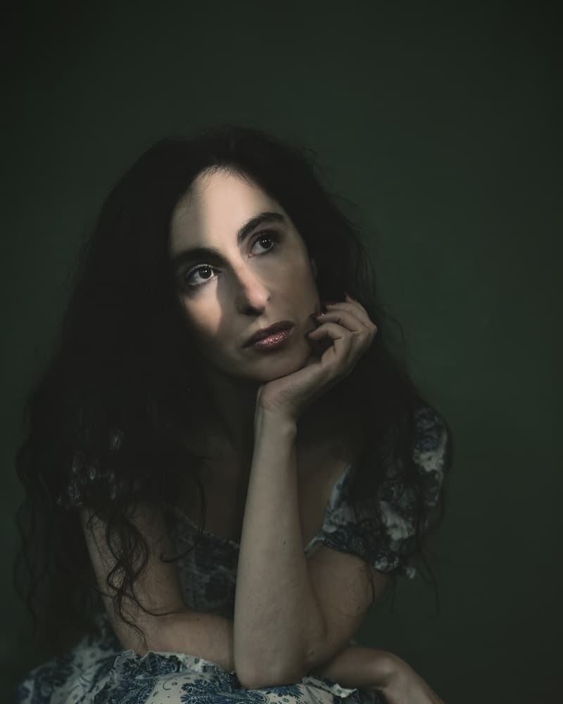 Elegant Pensive Woman by Deming W — canvas wall art