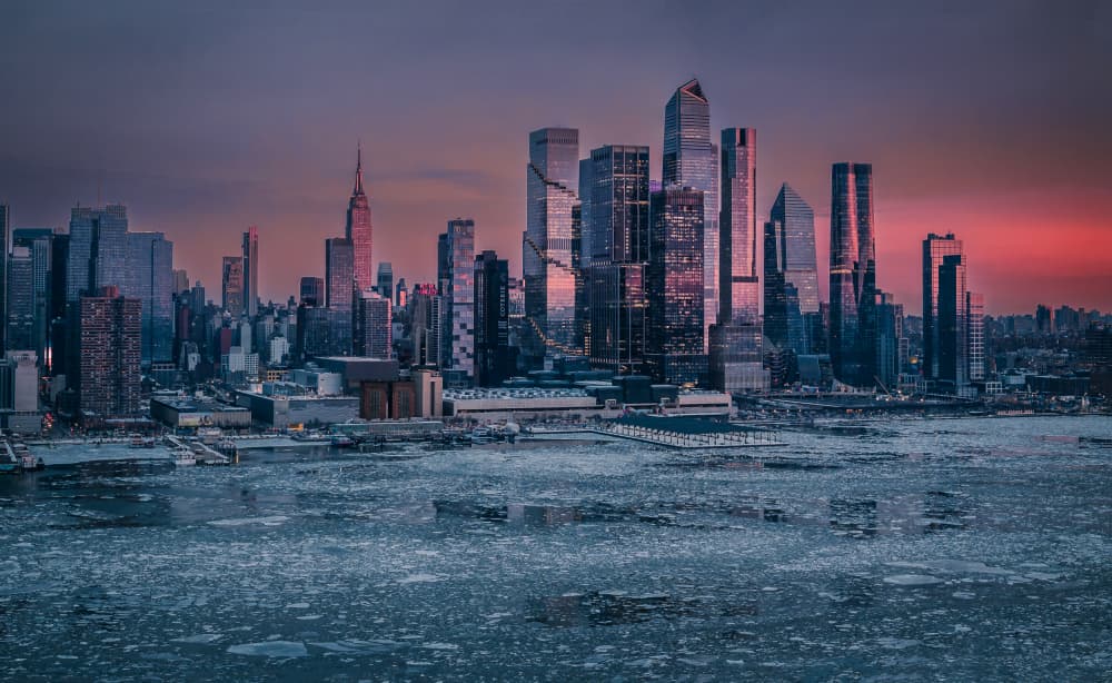 Frozen NYC Skyline by Wei (David) Dai — canvas wall art