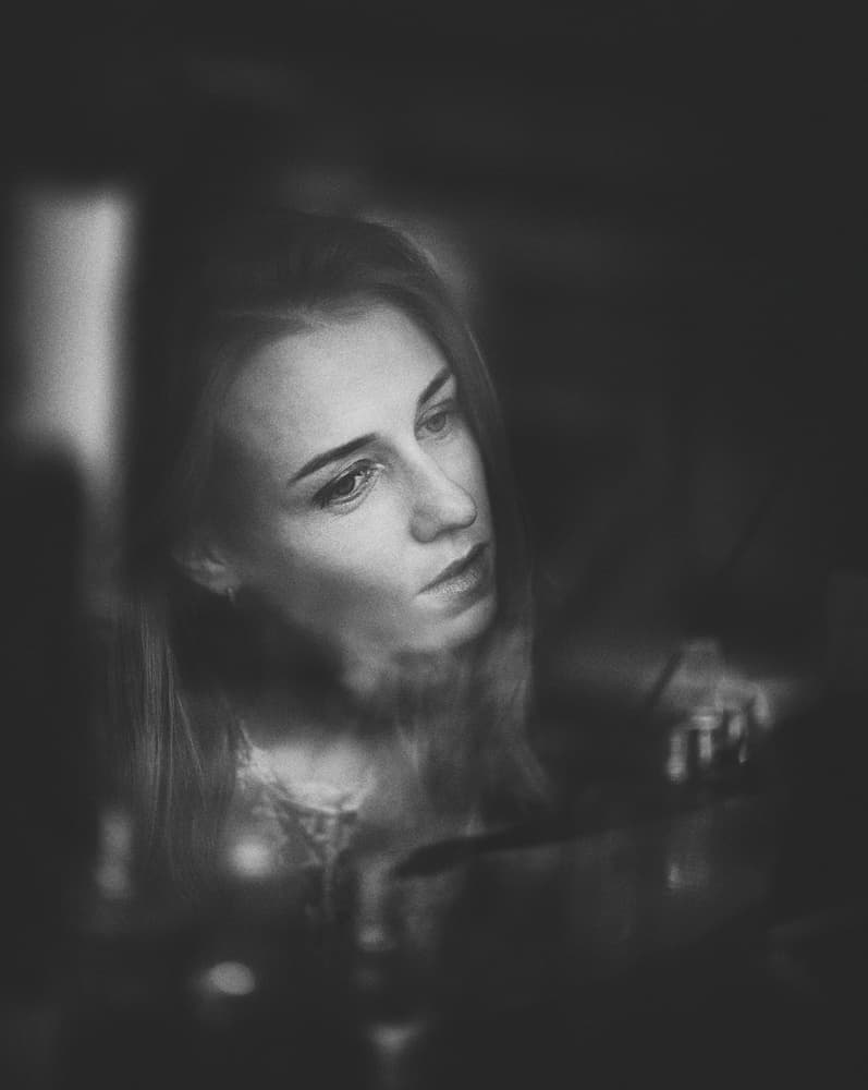 Pensive Woman Reflection by Yuri Shepelev — canvas wall art
