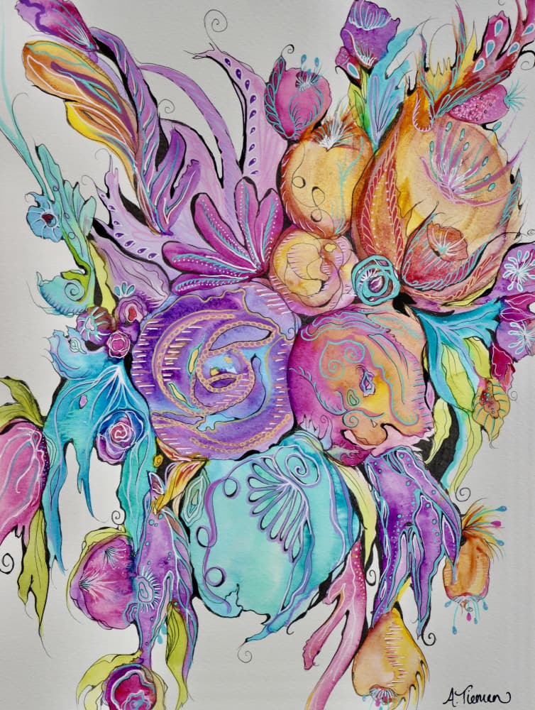Colorful Fantasy Flowers by Amy Tieman — canvas wall art