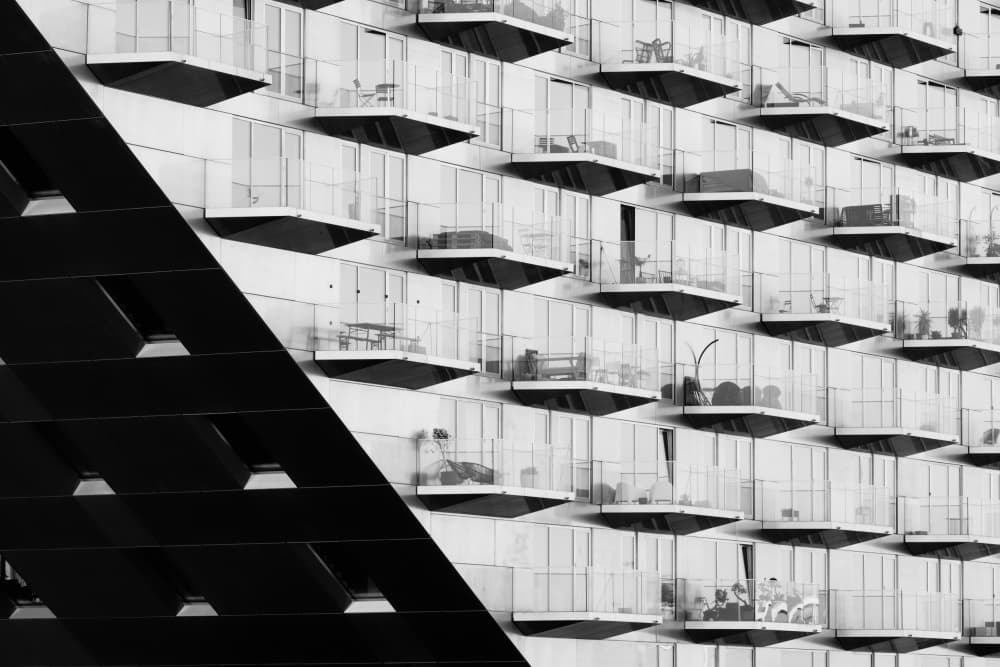 Geometric Balcony Facade by Joao Galamba — canvas wall art