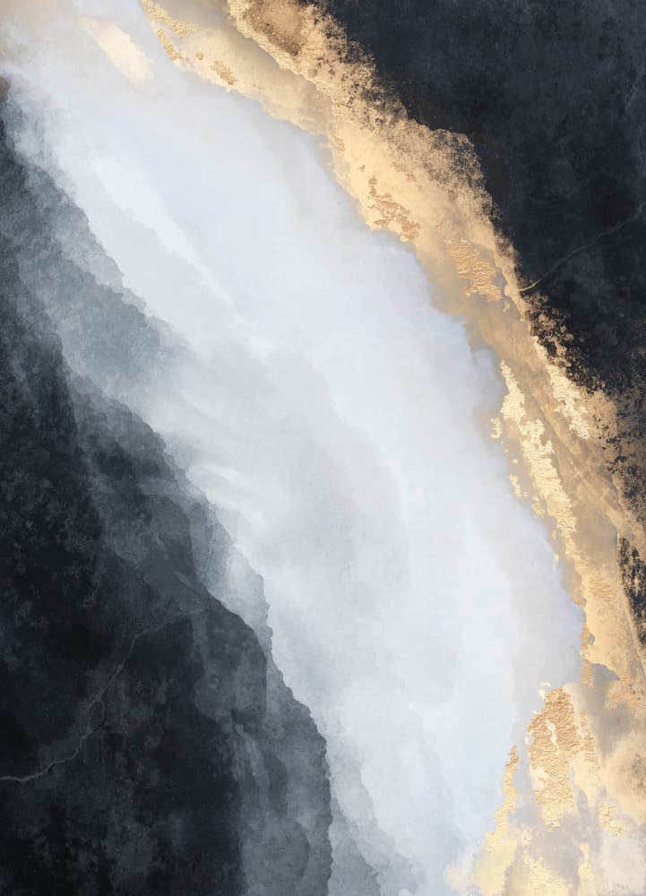 Golden Black Flow by Elisabeth Fredriksson — canvas wall art