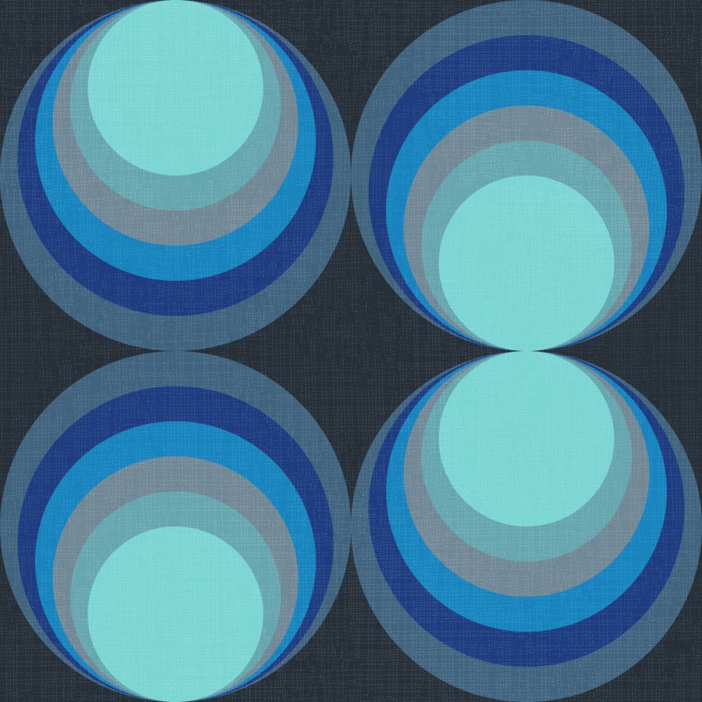 Retro Blue Circles by Alexandra Weise — canvas wall art