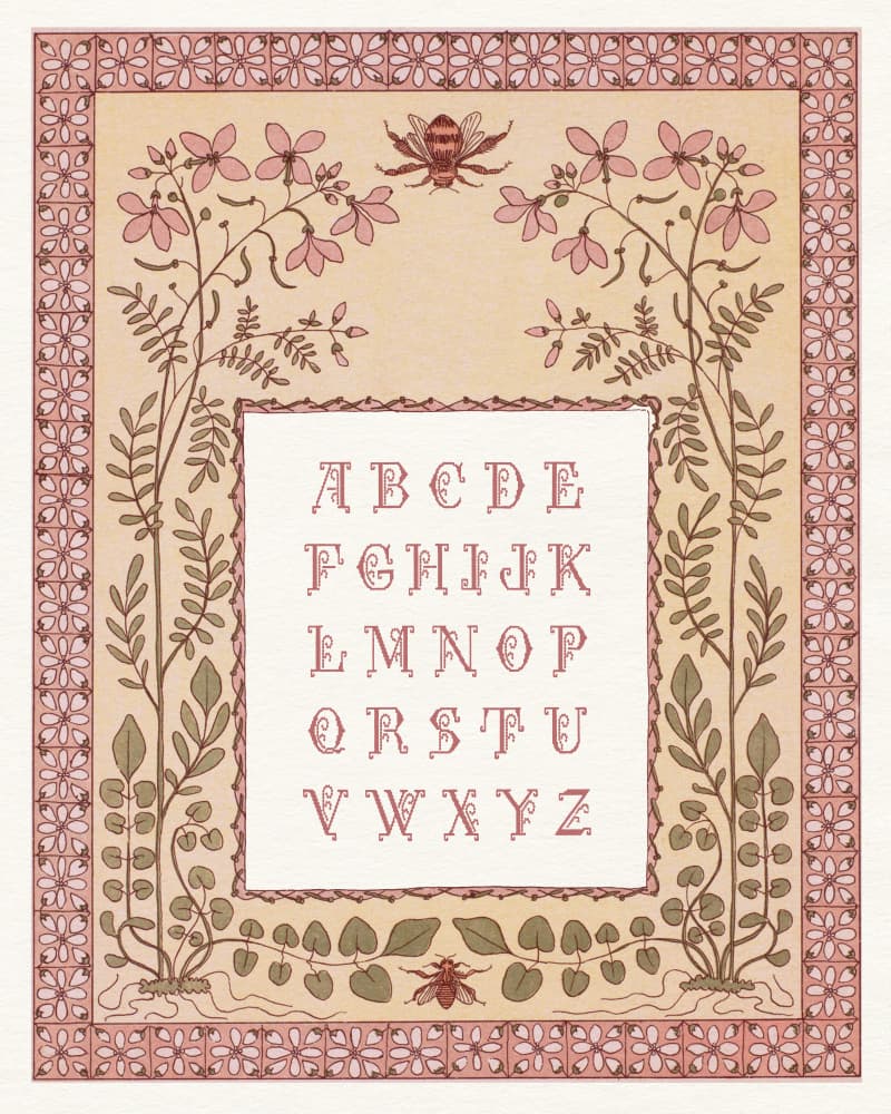 Charming Botanical Alphabet by Wild Violets — canvas wall art