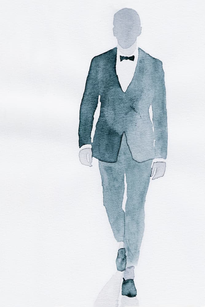 Dapper Gentleman Stroll by Anja Runfors Essén — canvas wall art