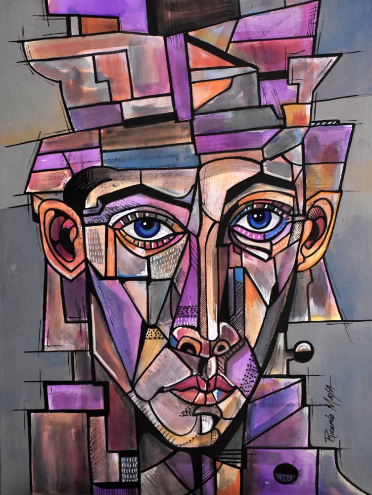 Abstract Geometric Portrait by Ricardo Maya — canvas wall art