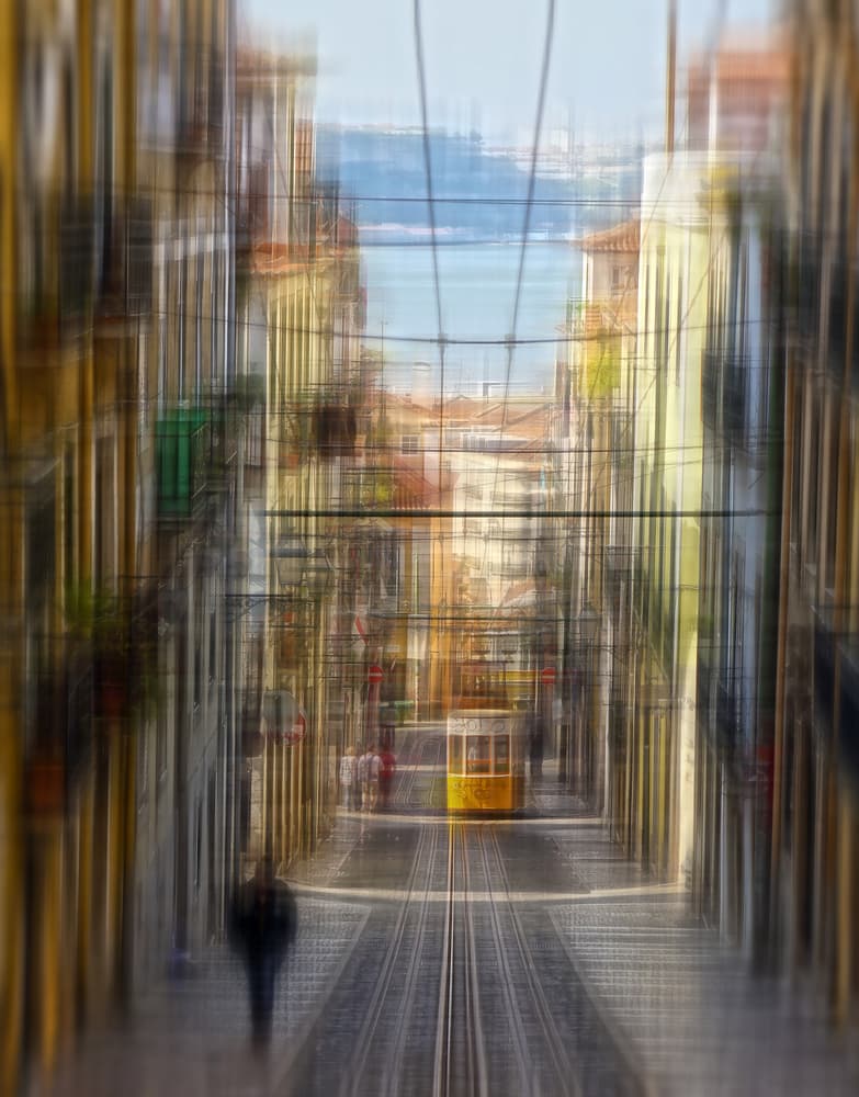 Blurred City Tramway by Michel Romaggi — canvas wall art