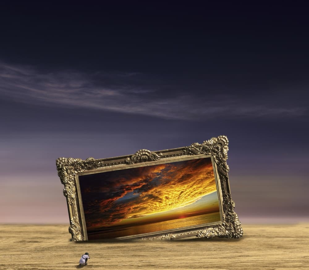 Framed Desert Sunset by Donaldo Langelo — canvas wall art