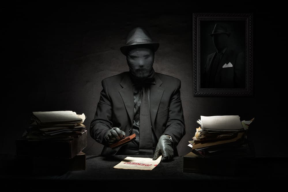 Dark Noir Office Worker by Petri Damstén — canvas wall art
