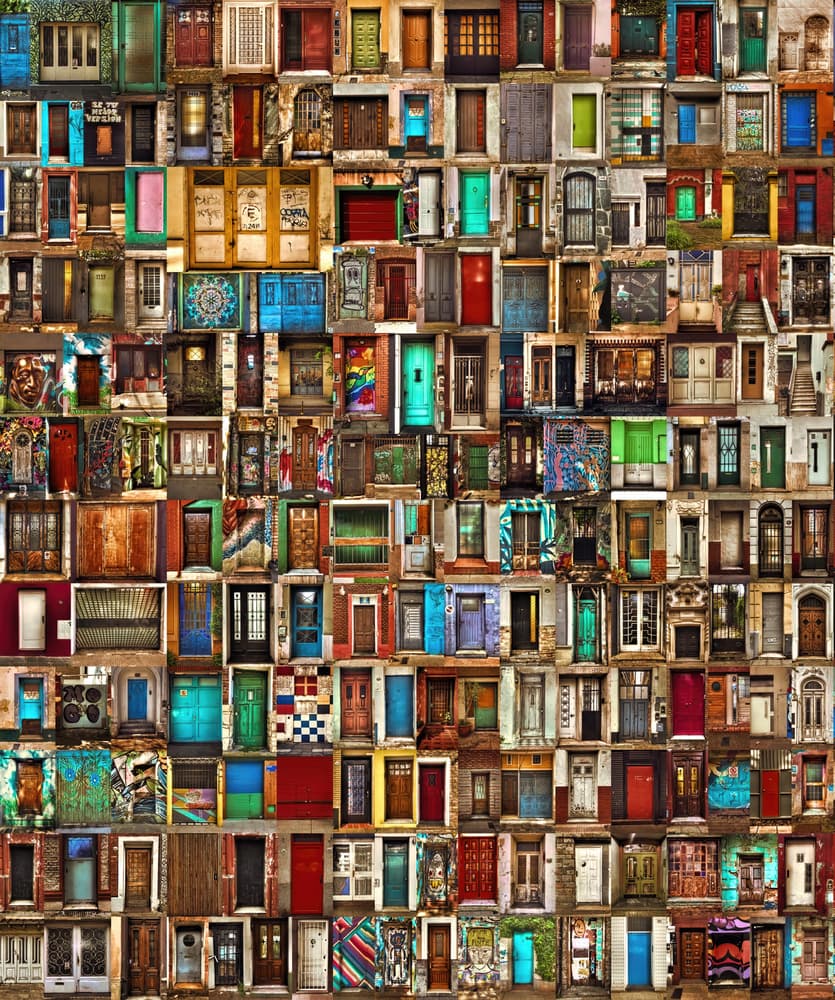 Vibrant World Doors by Roxana Labagnara — canvas wall art