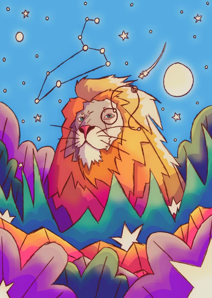 Regal Leo Stargazer by Stephen Wade — canvas wall art