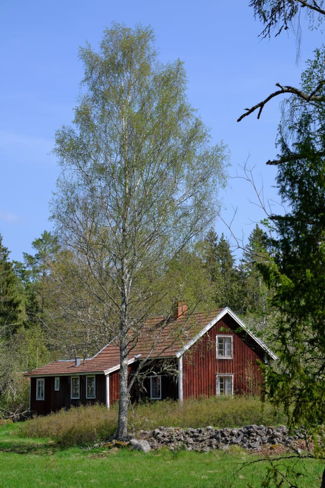 Rustic Red Country House by Geertjan Plooijer — canvas wall art