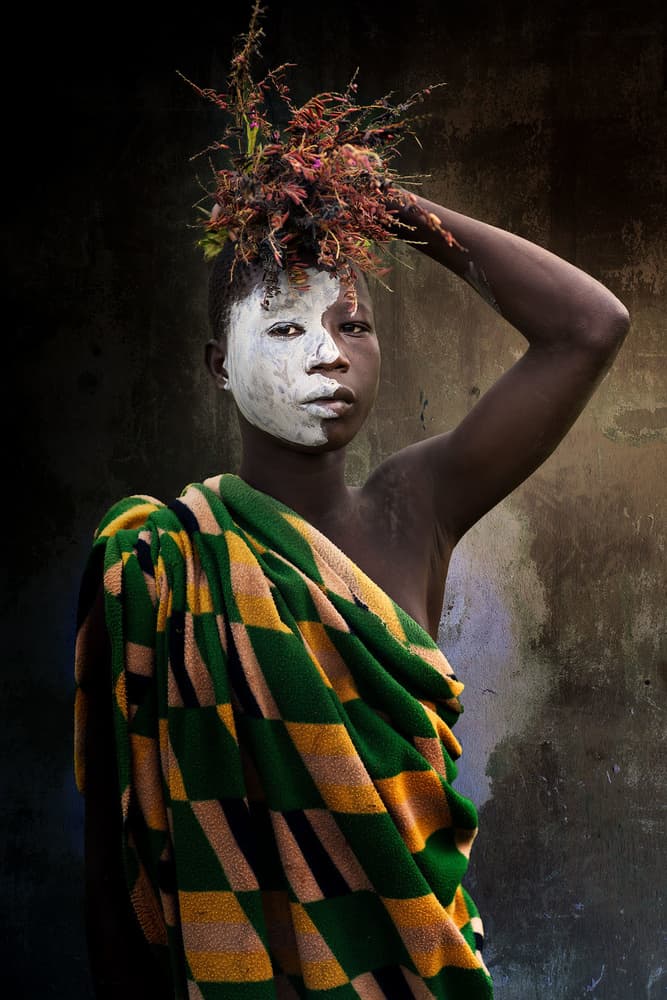 African Boy Cultural Portrait by Juanra Noriega — canvas wall art