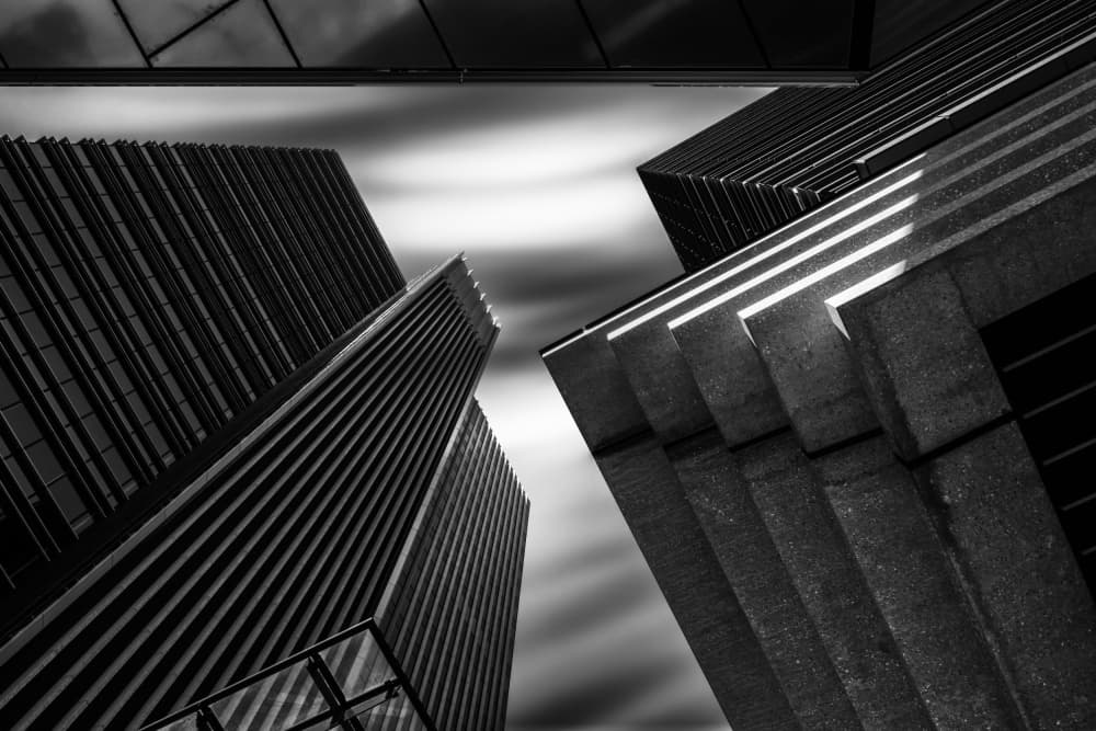 Modern City Ascending by Tomoshi Hara — canvas wall art
