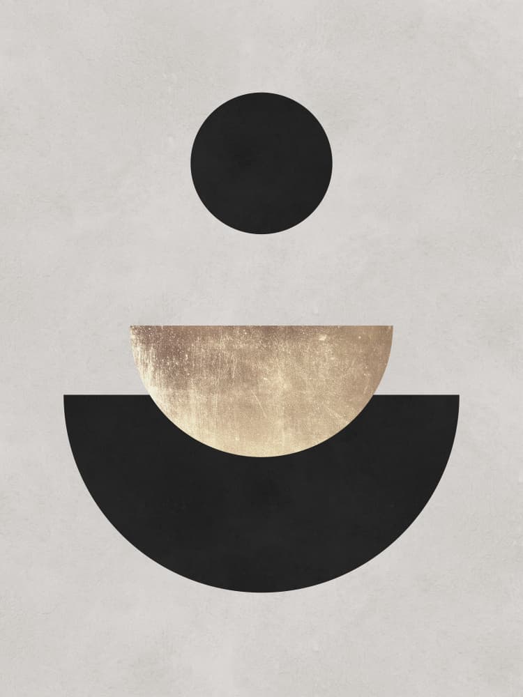 Black Gold Geometric Balance by Vitor Costa — canvas wall art