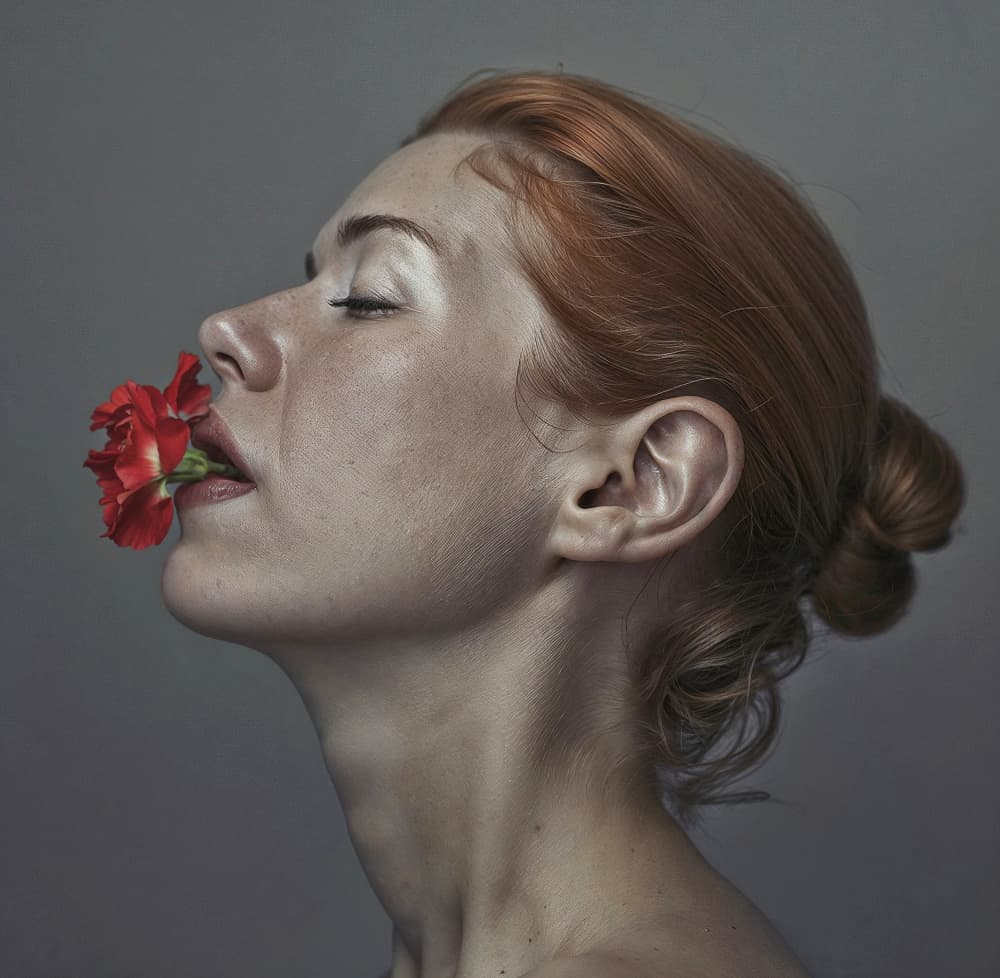 Serene Woman with Flower by DDiArte — canvas wall art