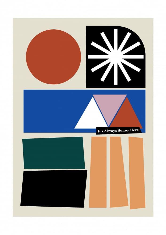 Always Sunny Geometric Design by Frances Collett — canvas wall art