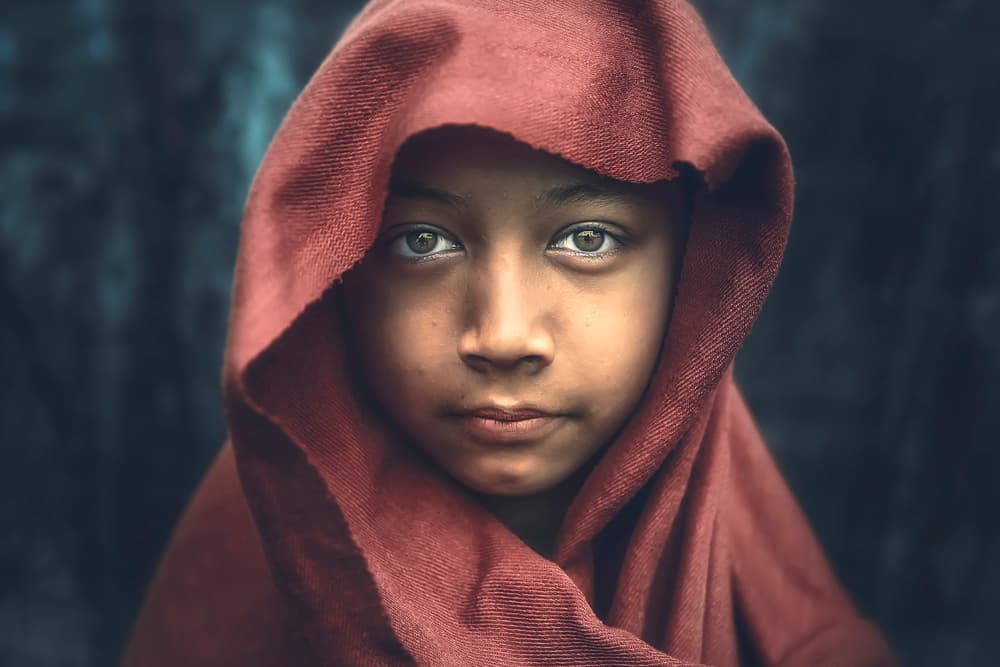 Child In Red Hood by Roberto Rivera — canvas wall art