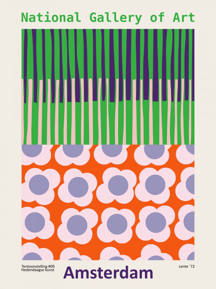 Retro Floral Stripes by Annick — canvas wall art
