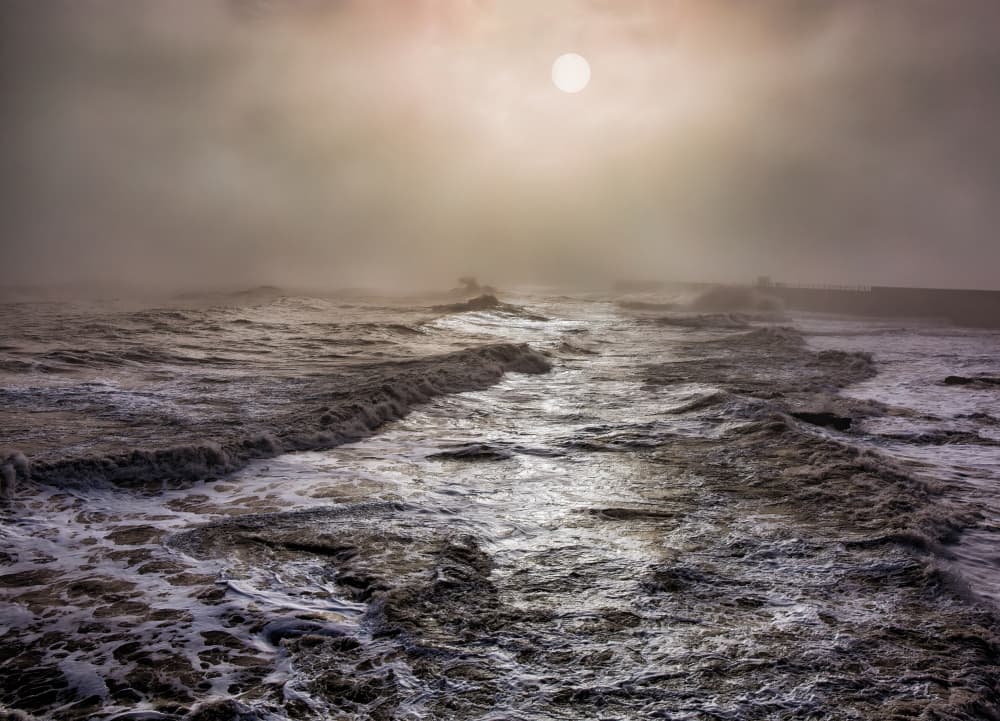 Stormy Sea Sun by Daniel Springgay — canvas wall art
