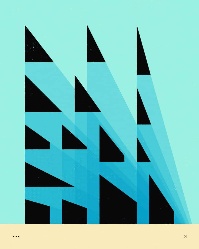 Geometric Blue Triangles by Jazzberry Blue — canvas wall art