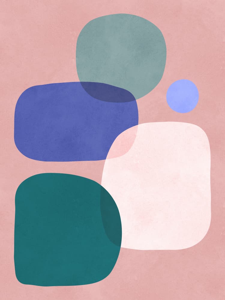 Abstract Pastel Shapes by Vitor Costa — canvas wall art