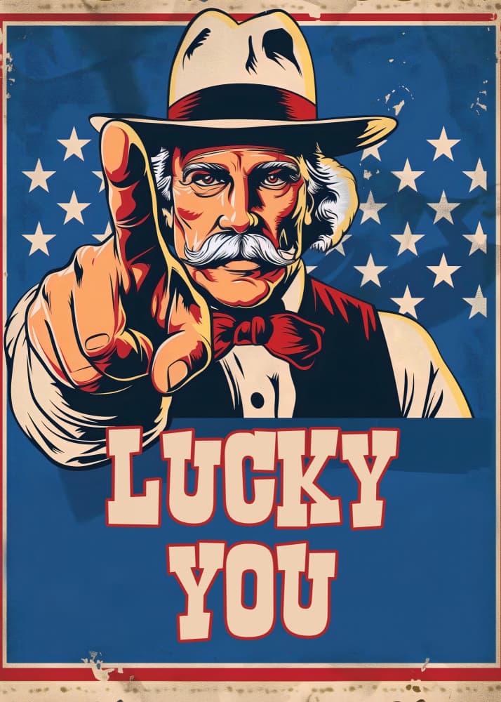 Lucky Western Man by Andreas Magnusson — canvas wall art