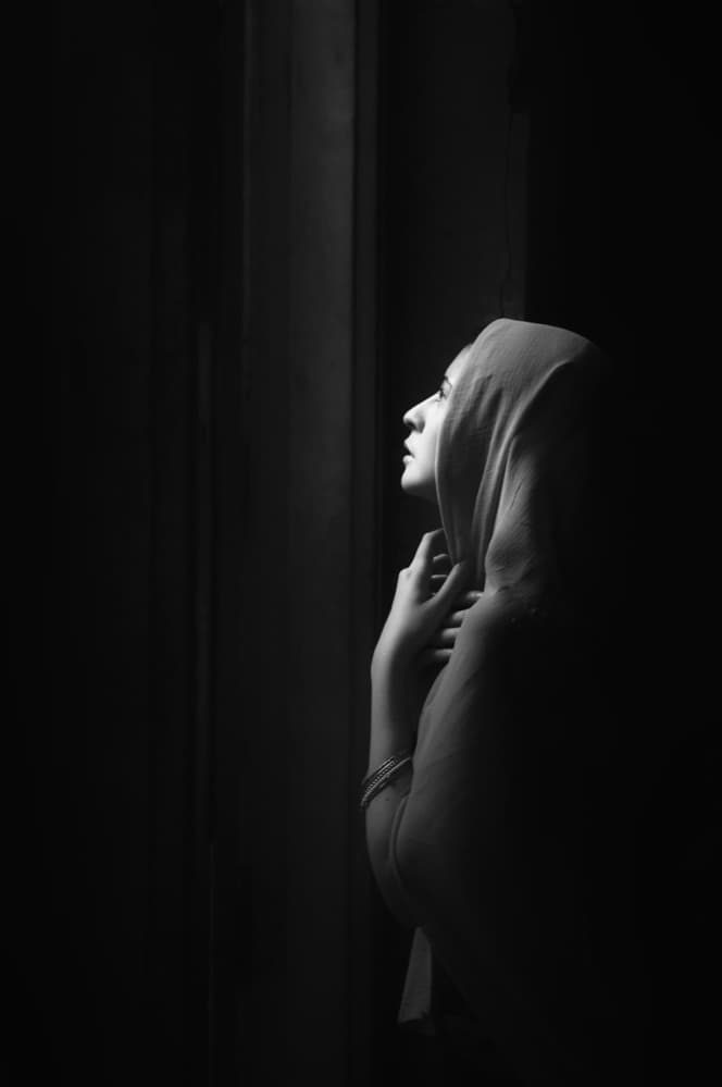 Contemplative Woman Profile by Hari Sulistiawan — canvas wall art