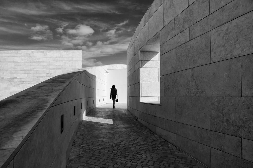 Solitary Figure Modern Path by Luis Sarmento — canvas wall art