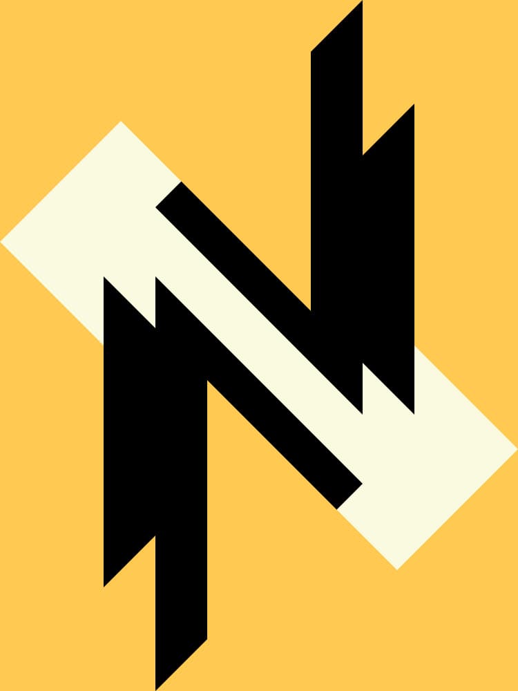 Dynamic Geometric N by Petr Strnad — canvas wall art
