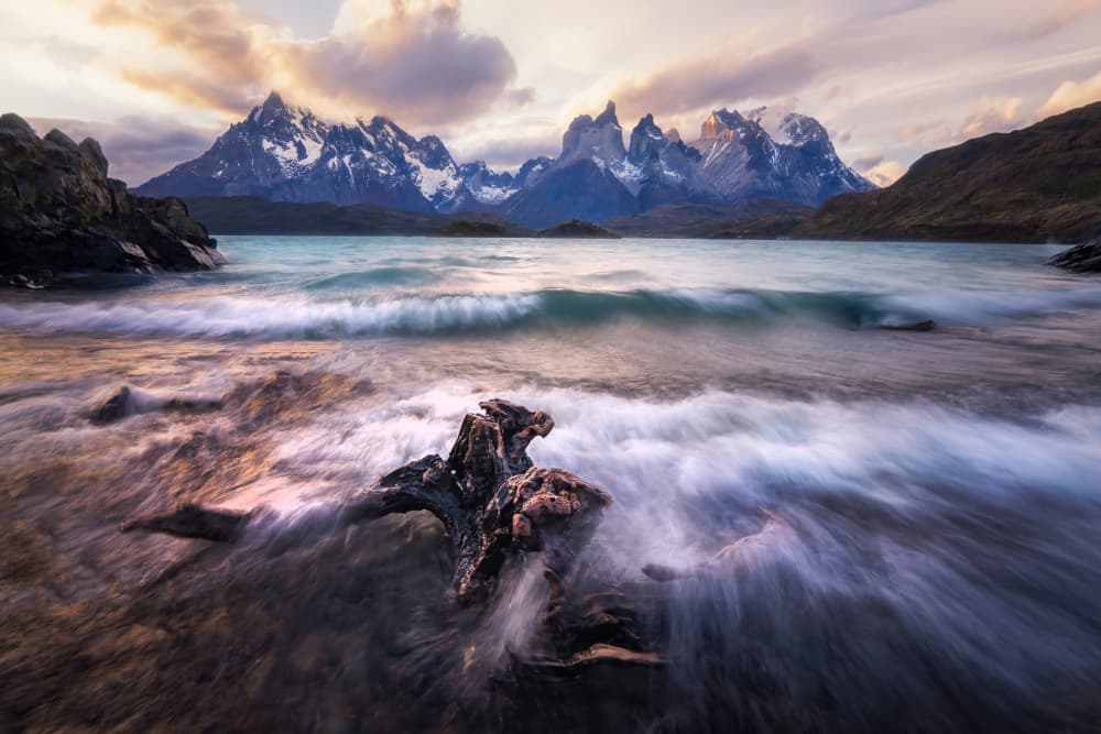 Patagonian Mountain Shore by Yongnan Li （李永男） — canvas wall art