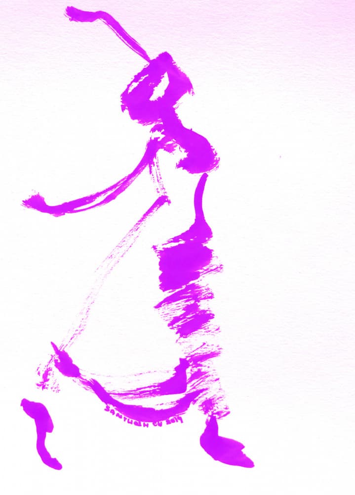 Expressive Magenta Dancer by Santhosh ch — canvas wall art