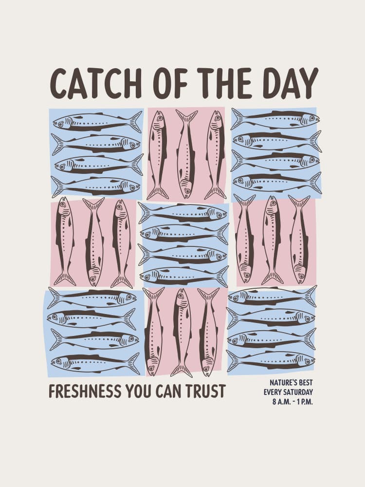 Catch Of The Day Pattern by Alexandra Weise — canvas wall art