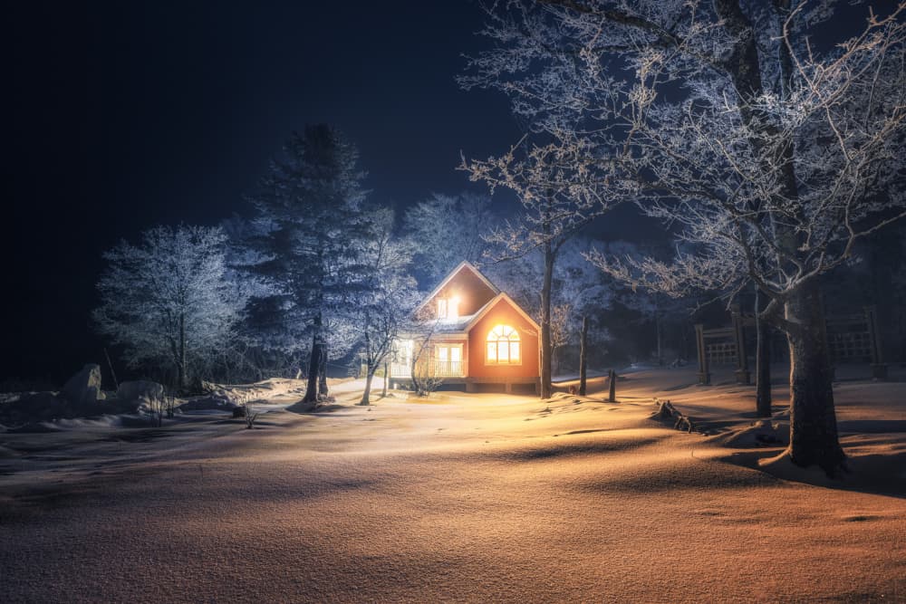 Cozy Winter House by Yuan Cui — canvas wall art