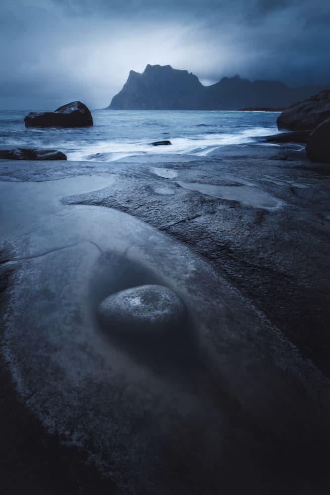 Moody Mountain Coast by Giovanni Venier — canvas wall art
