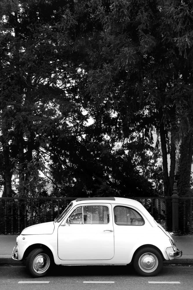 Iconic White Fiat by Pictufy Studio III — canvas wall art