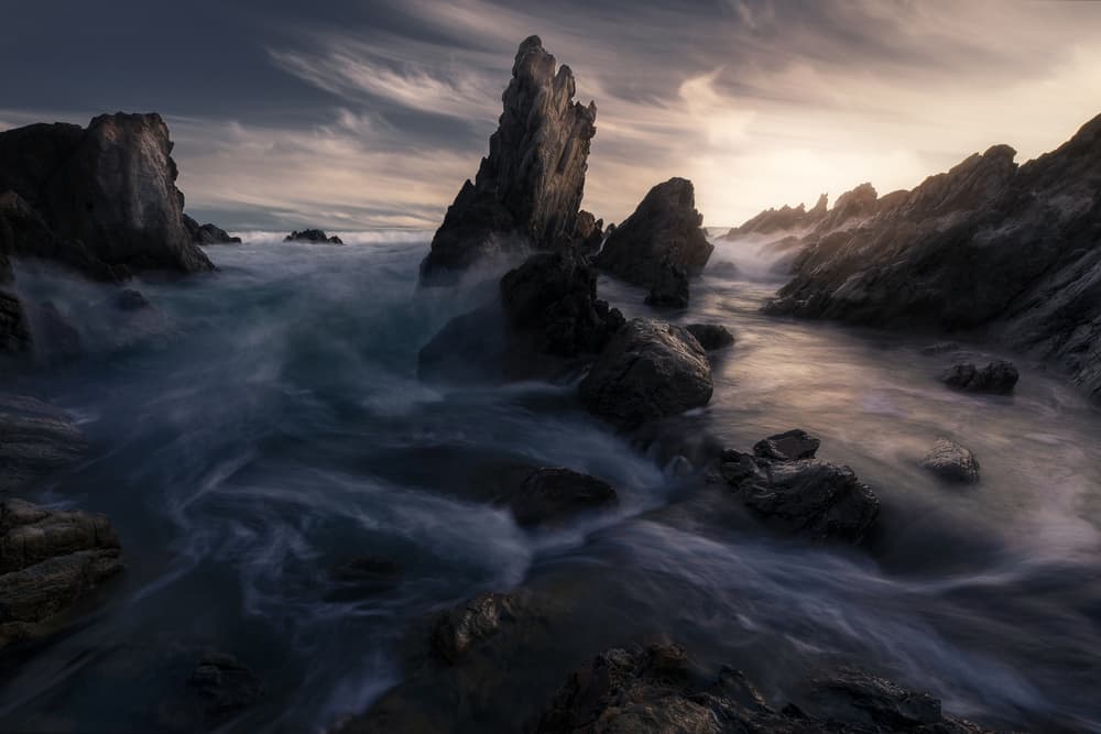 Dramatic Coastal Waters by MiracleGuo — canvas wall art