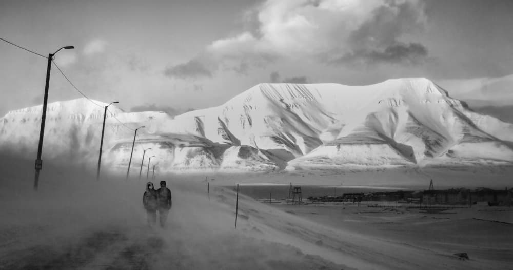 Walking Through Winter Storm by Åsmund Kværnstrøm — canvas wall art