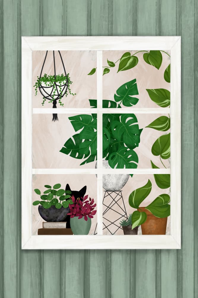 Cozy Plant Window by EMELIEmaria — canvas wall art