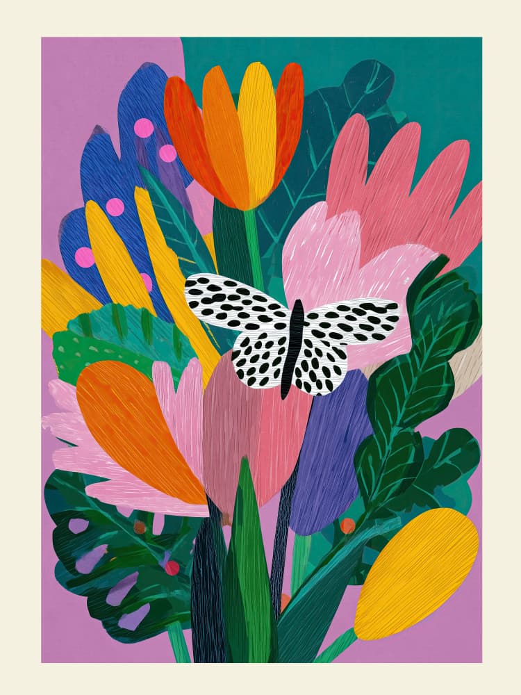 Vibrant Garden Butterfly by Nadjaa — canvas wall art