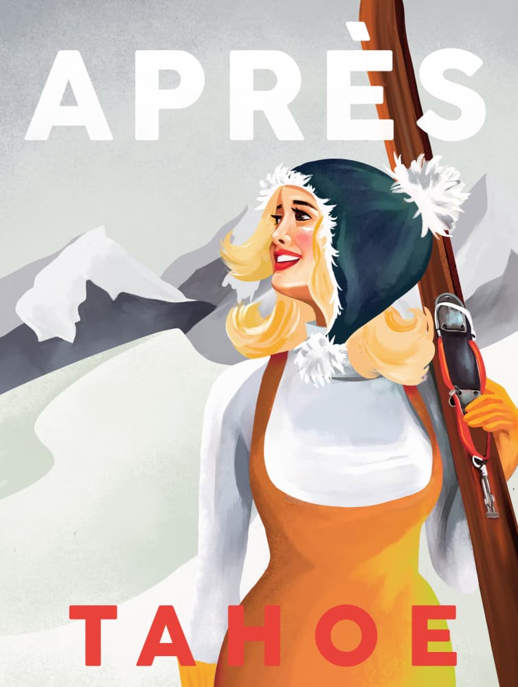 Apres Ski Lake Tahoe Vintage Pin Up Art by The Whiskey Ginger — canvas wall art