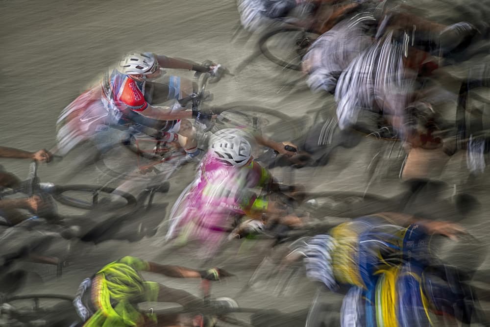 Motion Blur Cyclists by Milan Malovrh — canvas wall art