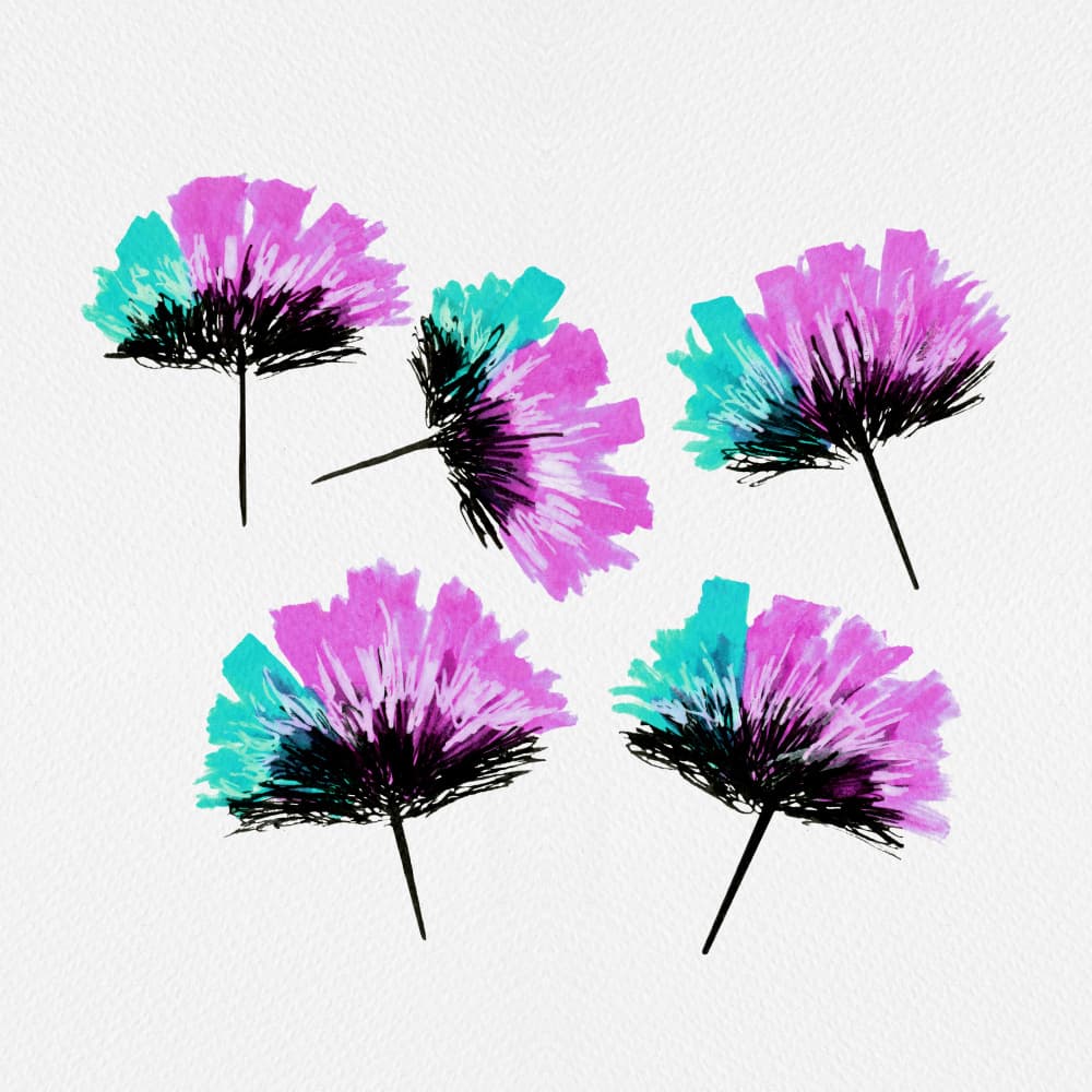 Vibrant Abstract Flowers by Michele Channell — canvas wall art