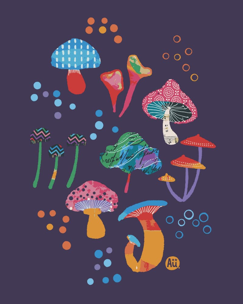Whimsical Forest Fungi by Aia Ueno — canvas wall art