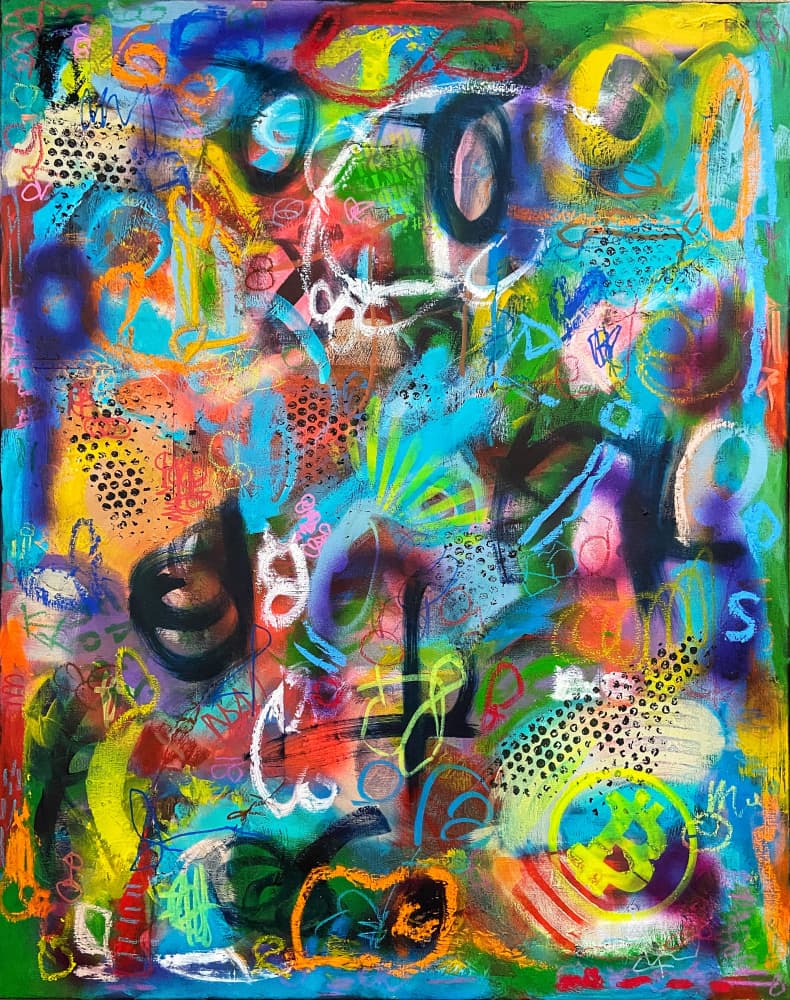 Vibrant Abstract Graffiti by Irene Chua — canvas wall art