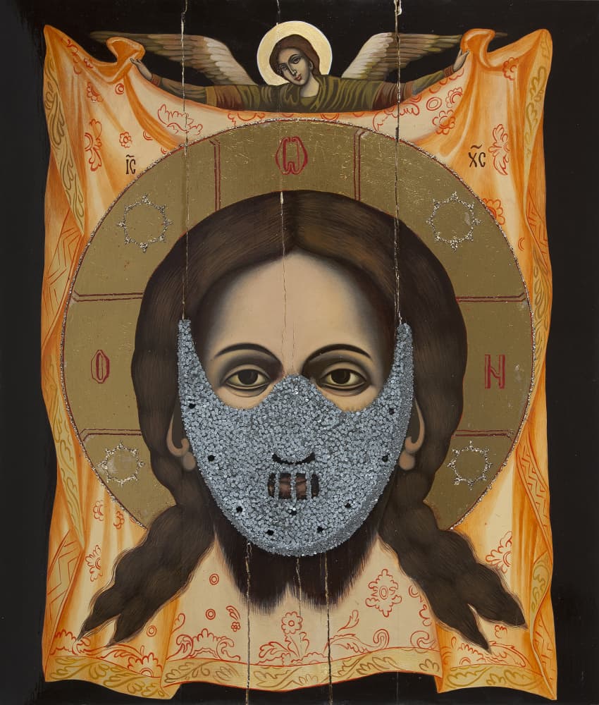 Masked Christ Icon by Anton Terziev — canvas wall art