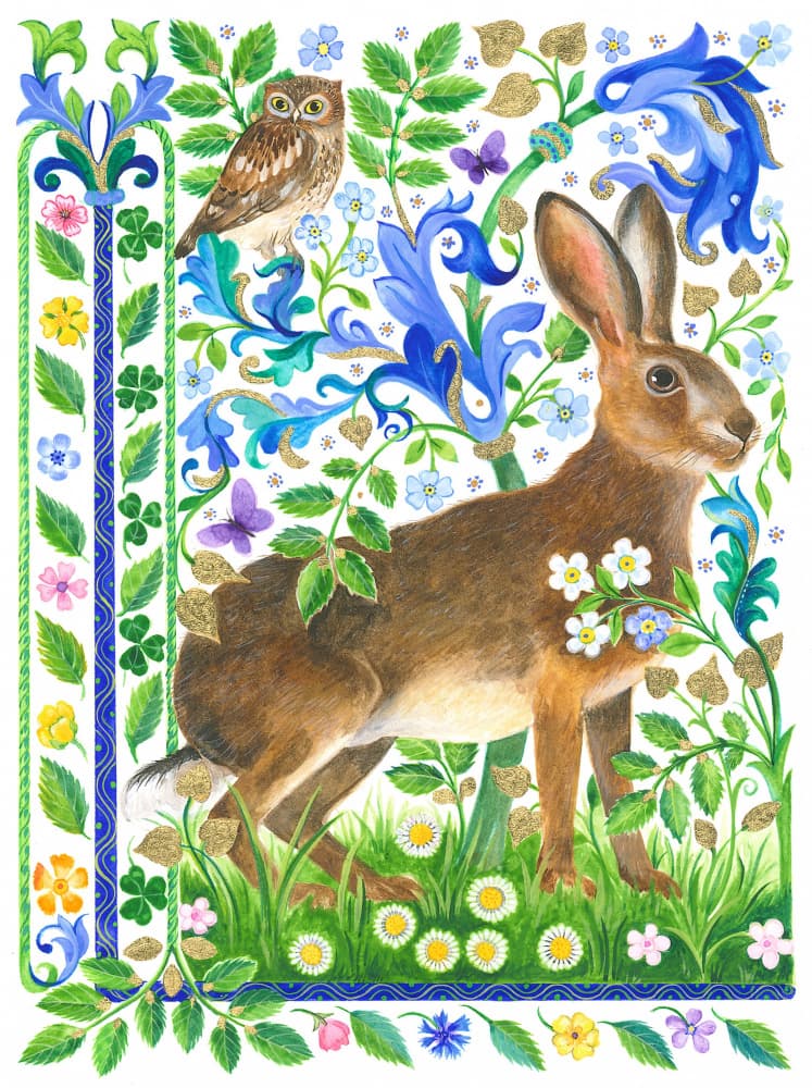 Magical Garden Hare by Isabelle Brent — canvas wall art