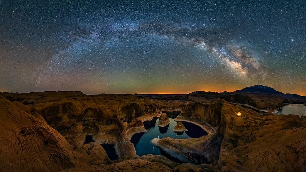 Desert Milky Way Reflections by Hua Zhu — canvas wall art